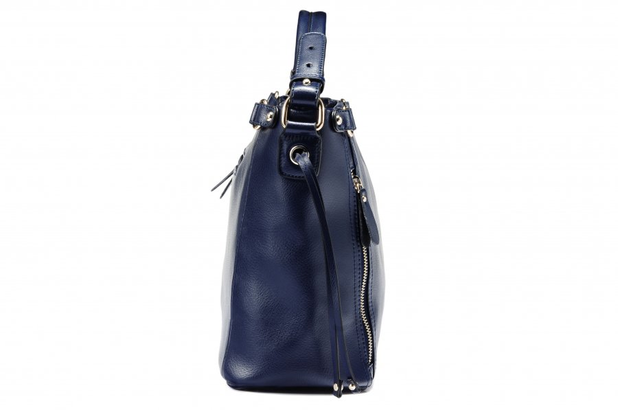 Leather LO bag blue