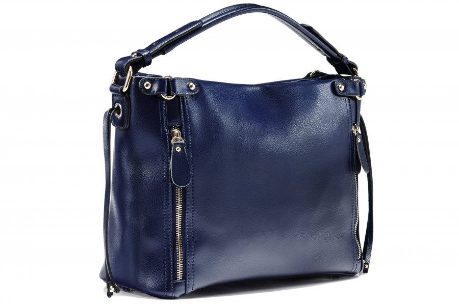 Leather LO bag blue