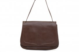 Leather Literary bag small brown