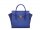 Pearlescent leather bag blue