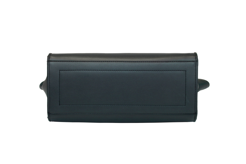 Pearlescent leather bag blackish green